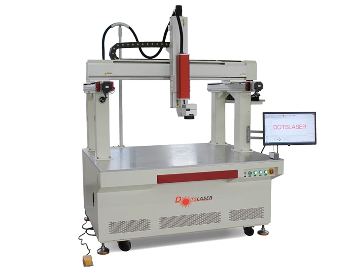 Marcador automático de laser de fibra de 4 eixos